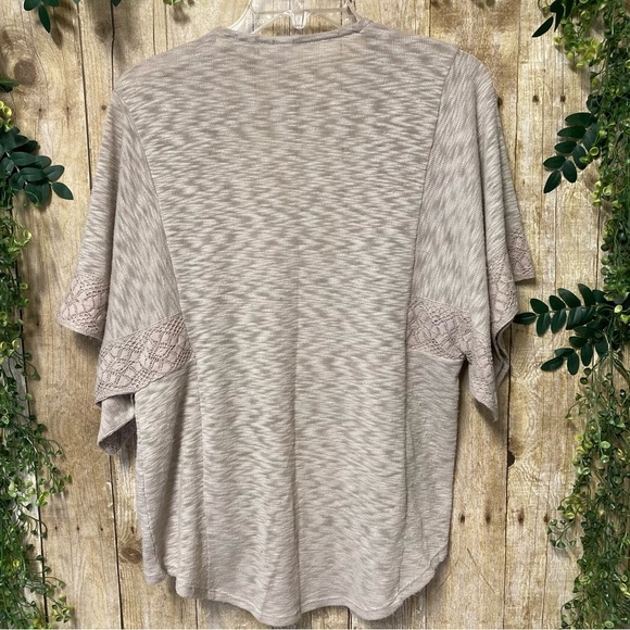 Cato Loose Short Sleeve Dolman Cardigan Oatmeal/Khaki Color Size Small - Picture 7 of 9